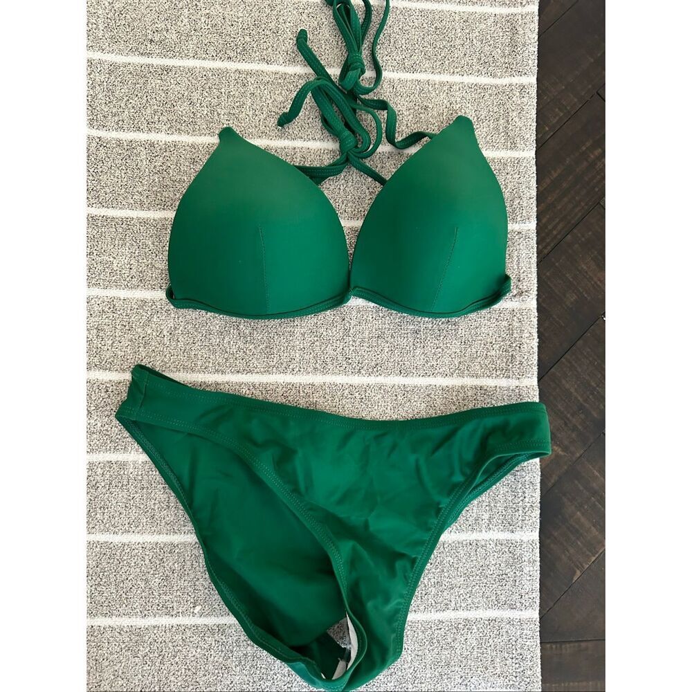 Micas Green Push Up Tie Bikini Size Small New